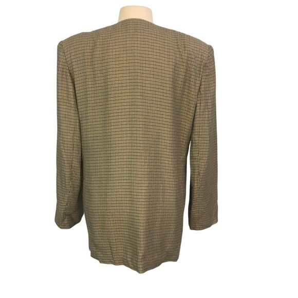 Breckenridge Vintage 80s Womens Tan Rayon Oversized Blazer sz 12, 42 bust Jacket - Picture 6 of 10
